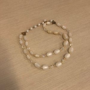 Two Strand Pearl and AB Necklace